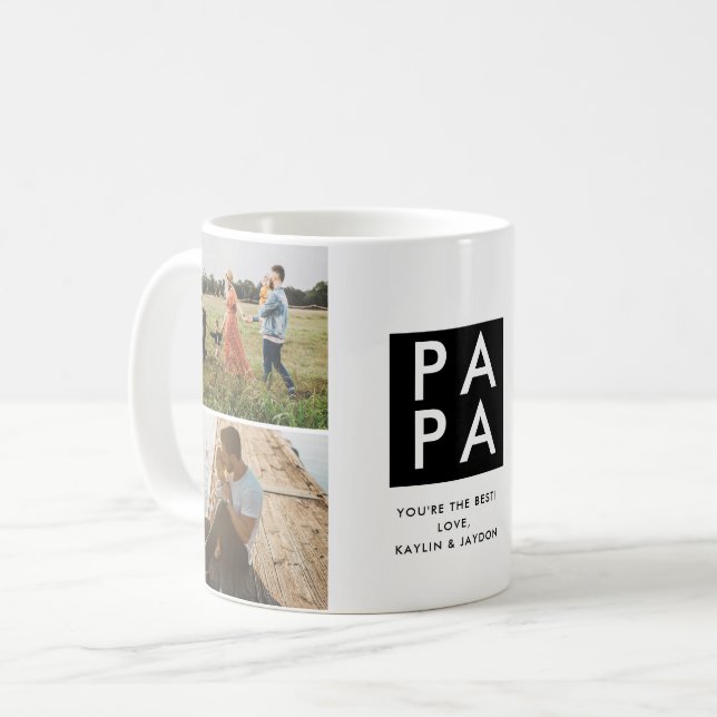 Fars dag Pappa fotokollage Coffee Mugg (Framsida vänster)
