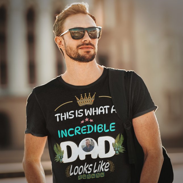Fars dag Pappa fotopat Otrovärdig personalisering T Shirt (Skapare uppladdad)