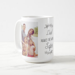 Fars dag pappa gör världen säkrare kollage kaffemugg