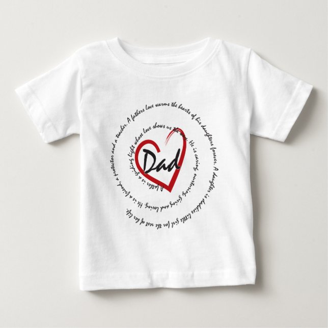 Fars dag Pappa Heart Tee Shirt (Framsida)