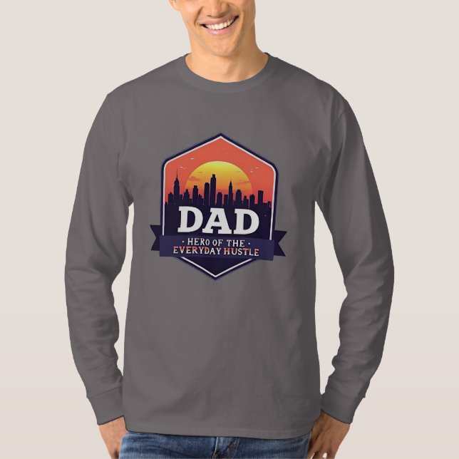 Fars dag Pappa Hero T Shirt (Framsida)