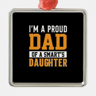 Fars dag Pappa i en smart dotter Julgransprydnad Metall