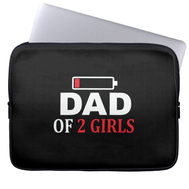 Fars dag Pappa med 2 flickor Laptop Fodral (Framsidan)