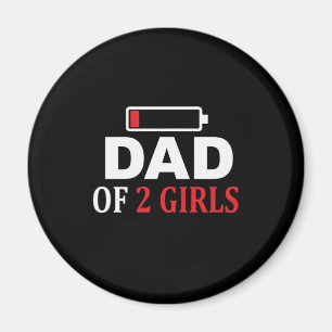 Fars dag Pappa med 2 flickor Magnet