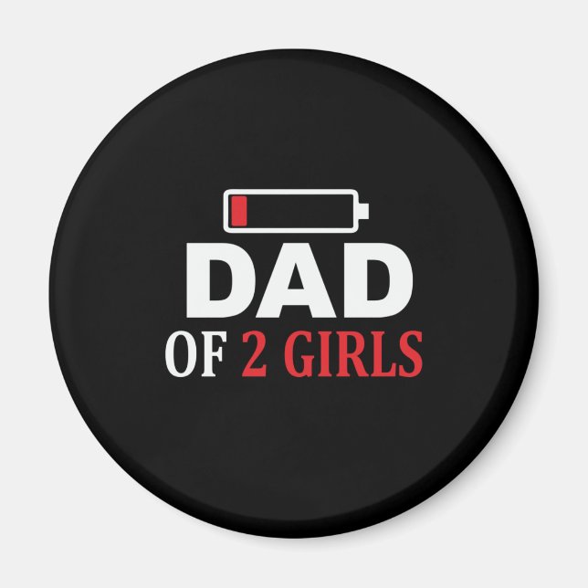 Fars dag Pappa med 2 flickor Magnet (Framsidan)