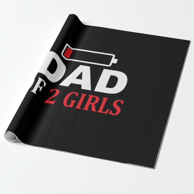 Fars dag Pappa med 2 flickor Presentpapper (Utrullad)