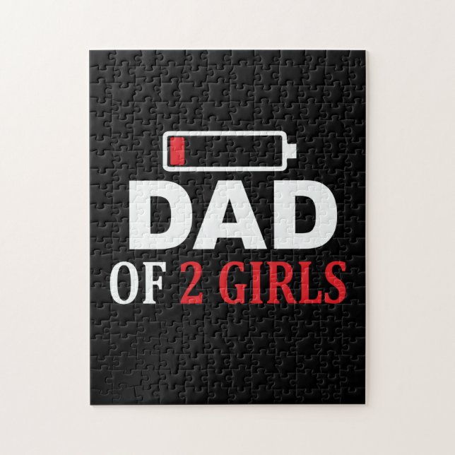 Fars dag Pappa med 2 flickor Pussel (Vertikal)