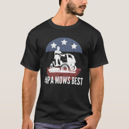Fars dag: Pappa Mows Best - Patriotic Pappa T Shirt