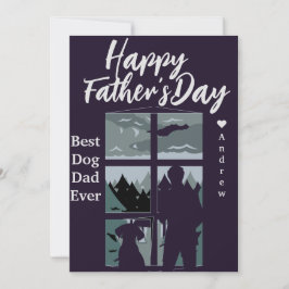 fars dag pappa och dottersilhuette helgdag-kort inbjudningar