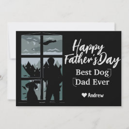 fars dag pappa och dottersilhuette helgdag-kort inbjudningar