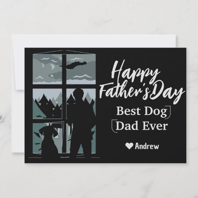 fars dag pappa och dottersilhuette helgdag-kort inbjudningar (Framsida)