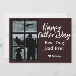 fars dag pappa och dottersilhuette helgdag-kort inbjudningar