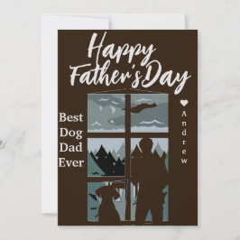 fars dag pappa och dottersilhuette helgdag-kort inbjudningar