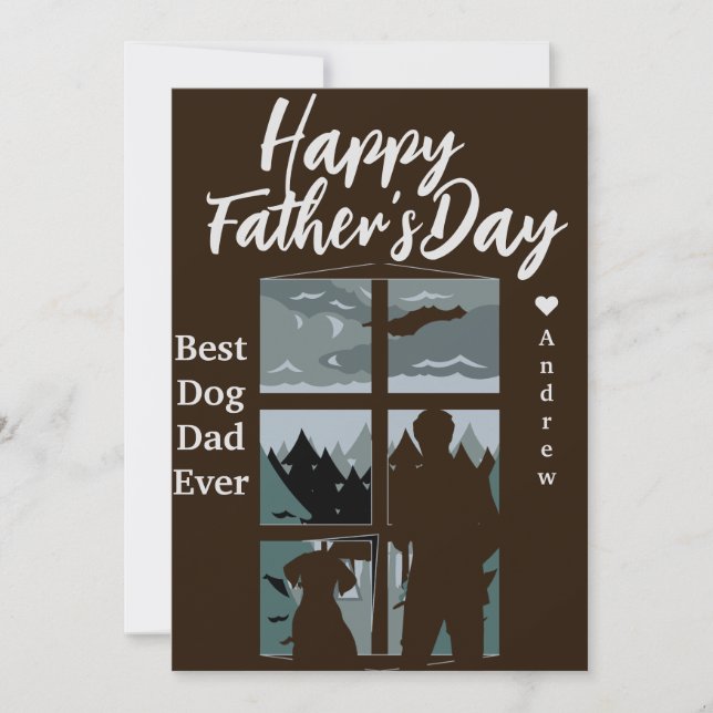 fars dag pappa och dottersilhuette helgdag-kort inbjudningar (Framsida)