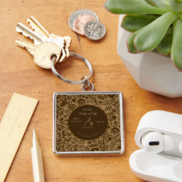 Fars Dag, Pappa och Kaffe,Bästa Pappa Någon Gång Fyrkantig Silverfärgad Nyckelring