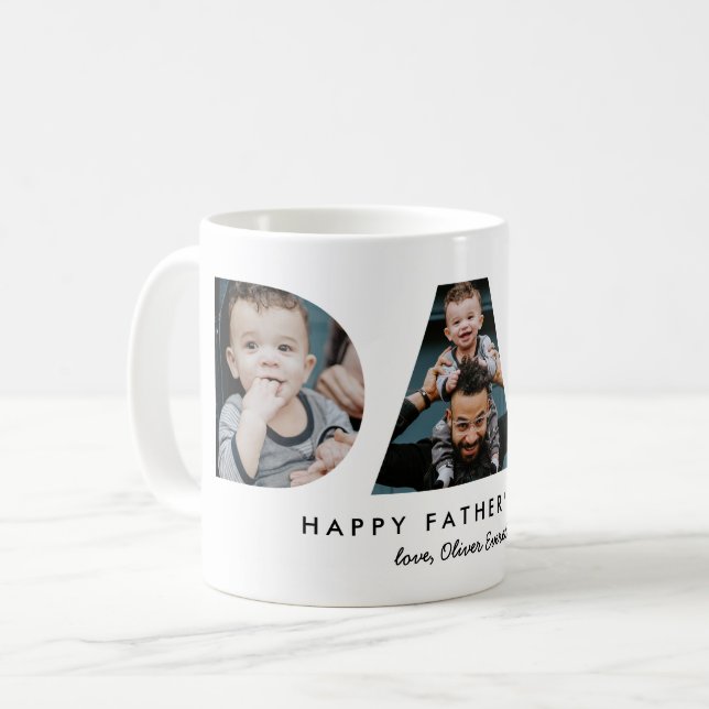 Fars dag Pappa Photo Brev Kaffemugg (Framsida vänster)