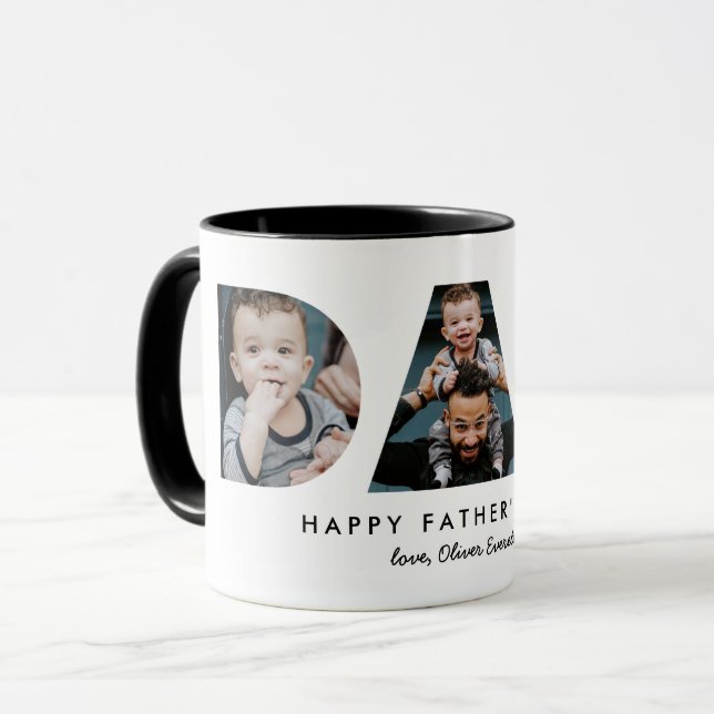 Fars dag Pappa Photo Brev Mugg (Framsida vänster)