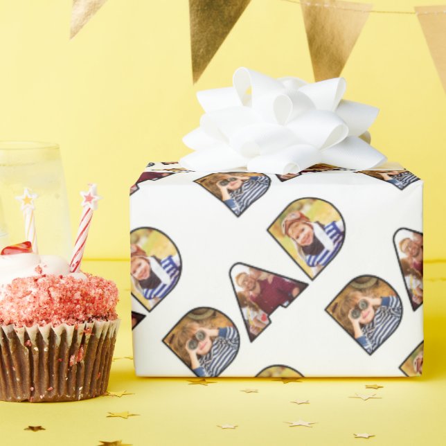 Fars dag Pappa Photo Collage Anpassningsbar Mönste Presentpapper (Födelsedagsfest)