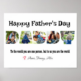 Fars dag pappa Photo Collage Brev Shaped Poster