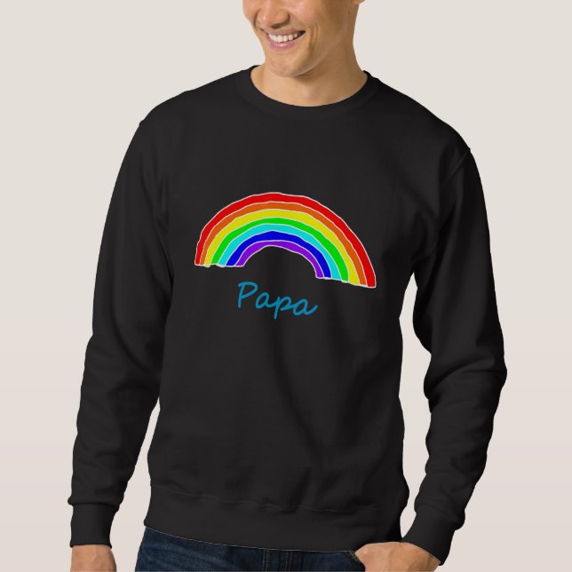 Fars dag Pappa Rainbow Best Pappa För manar pappa Lång Ärmad Tröja (Framsida)