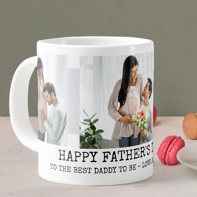 Fars dag pappa ska vara 3 foto Grått Jumbo Mugg (Skapare uppladdad)