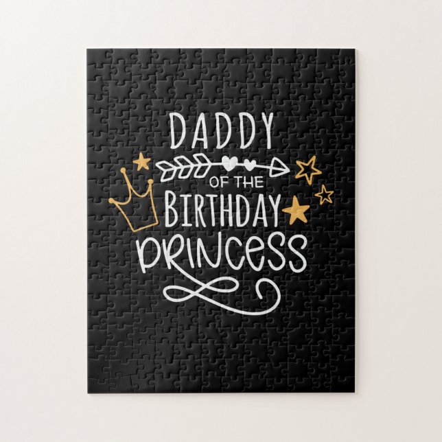 Fars dag pappa till födelsedprinsessan pussel (Vertikal)