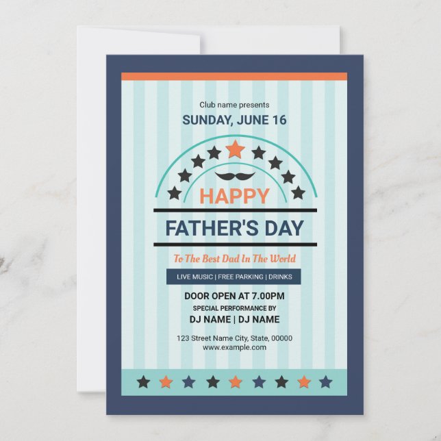 Fars dag Party Flyer Inbjudningar (Framsida)