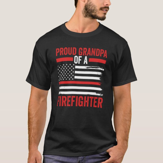 Fars dag Patriotic Pappa proud Grandpa of a Fir T Shirt (Framsida)