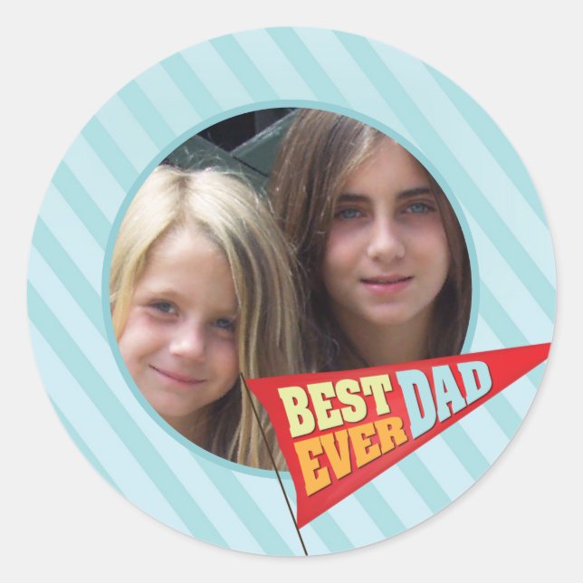 Fars dag Pennant Runt Klistermärke (Framsida)