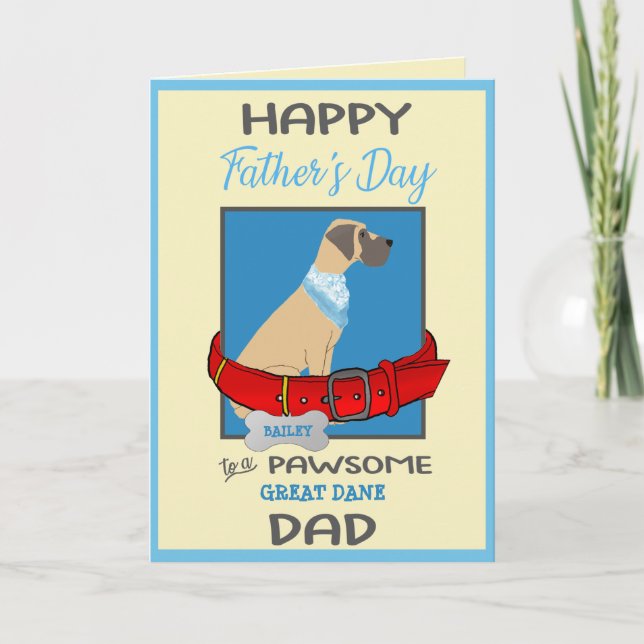 Fars dag Personlig från Er Great dane Hund Helgkort (Framsida)