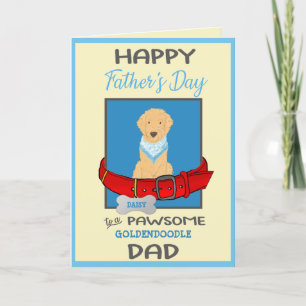 Fars dag Personlig från Goldendoodle Hund Helgkort