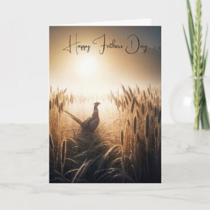 Fars dag Pheasant i Wheat Fält Kort