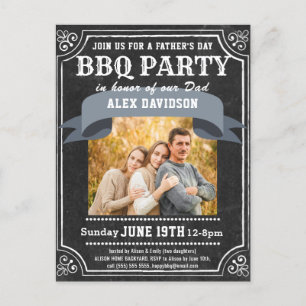 Fars dag Photo Chalkboard BBQ Vykort