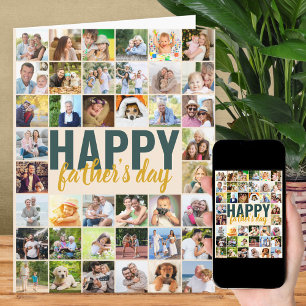 Fars dag Photo Collage Big Personlig Card Kort