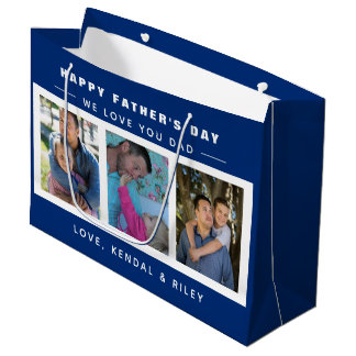 Fars dag Photo Collage Blue Anpassningsbar