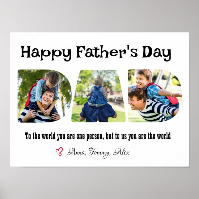 Fars dag Photo Collage Brev Shaped Poster (Framsidan)