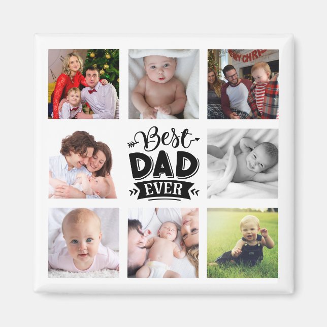 Fars dag Photo Collage Gift PAPPA Magnet (Framsidan)
