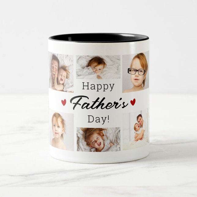 Fars dag Photo Collage Två-Tonad Mugg (Father's Day Photo Collage Two-Tone Coffee Mug)