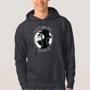Fars dag Plague Doktor fågelmask B/W Steampunk Hoodie