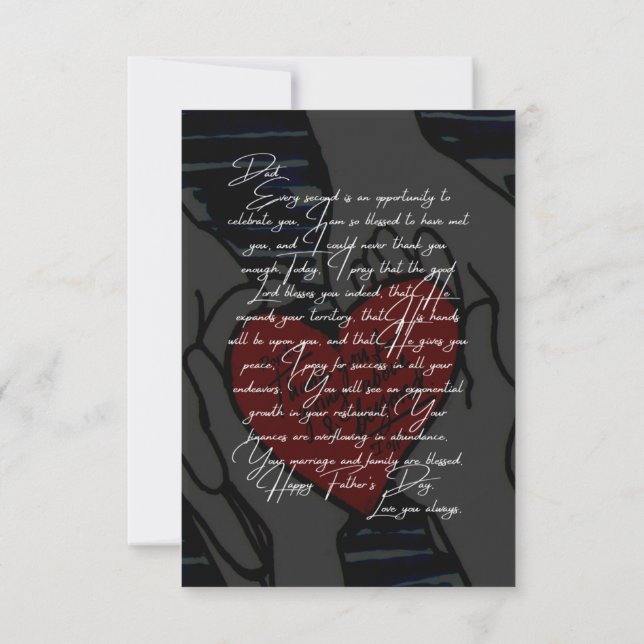 Fars dag Prayer Card Kort (Baksida)