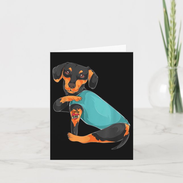 Fars dag-present Rolig hundpappa Dachshund Jag äls Kort (Framsida)