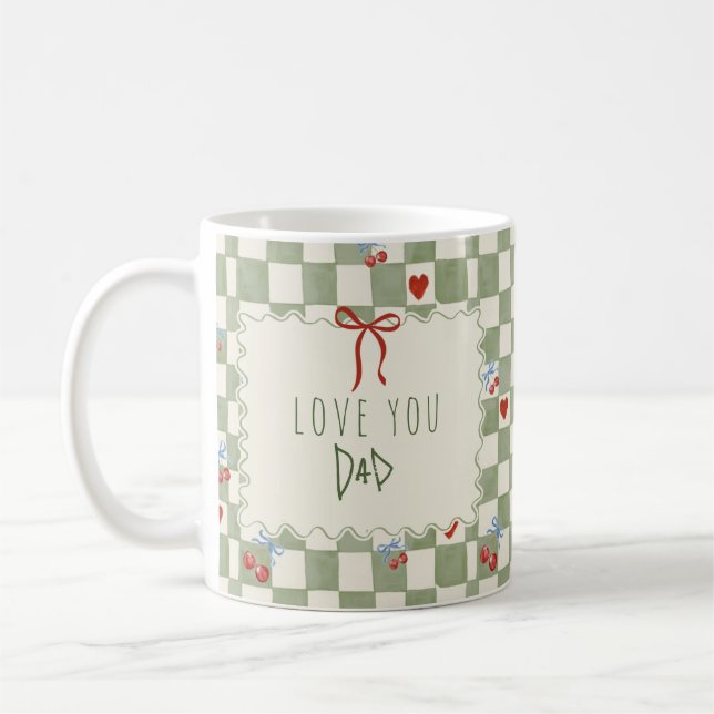 Fars dag-present skräddarsydd kaffemugg med namn (Vänster)
