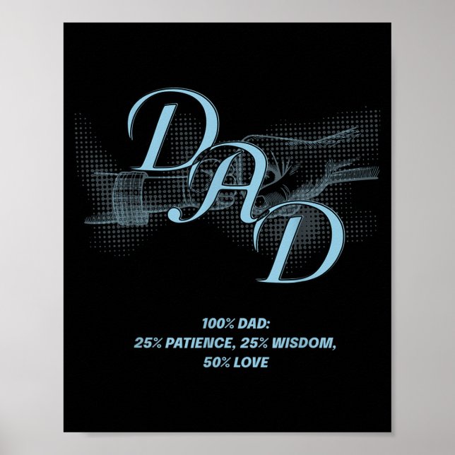 Fars dag-present – Tålamod Visdom Kärlek Pappa Cit Poster (Framsidan)