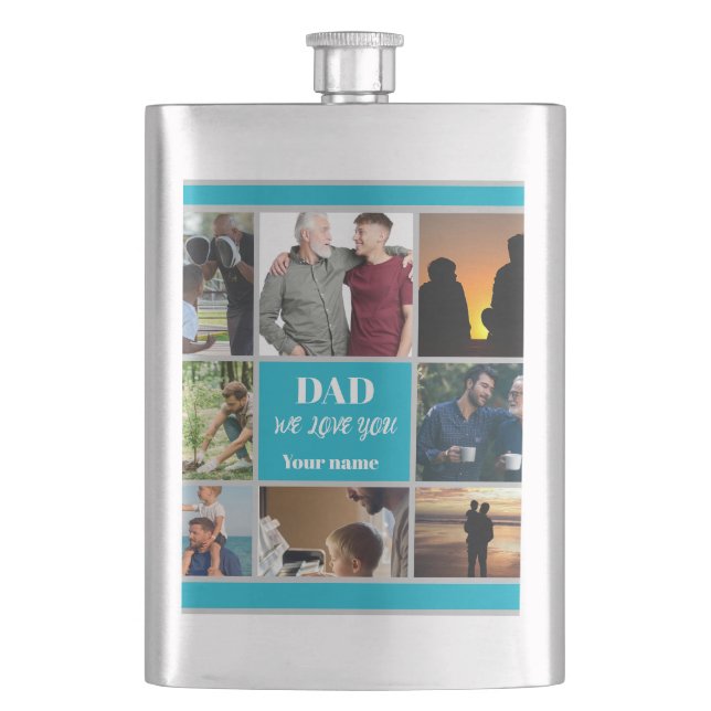 Fars dag-present till pappa | Anpassad bild och na Fickplunta (Framsidan)
