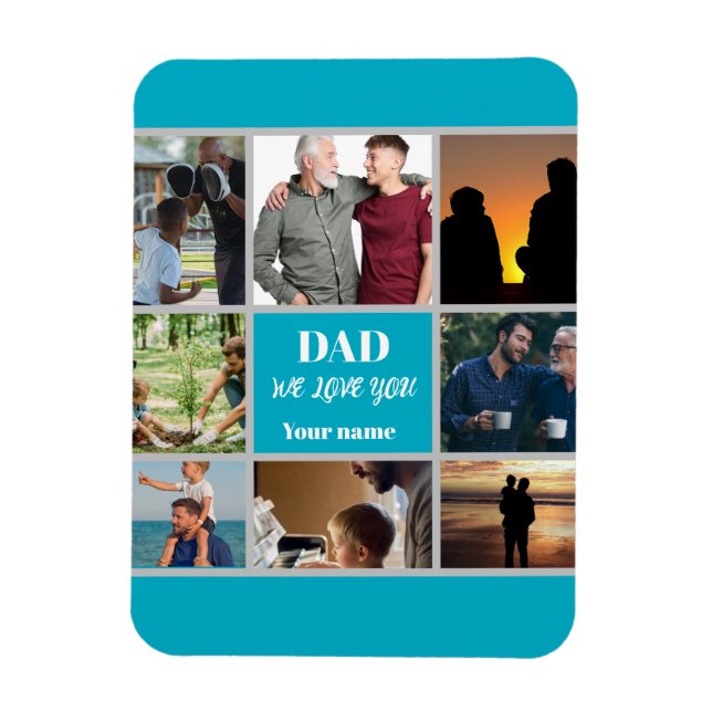 Fars dag-present till pappa | Anpassad bild och na Magnet (Vertikal)