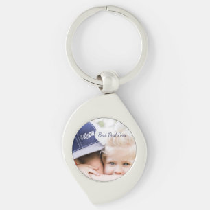Fars dag-present till pappa Anpassad bild och na Swirl Silverfärgad Nyckelring