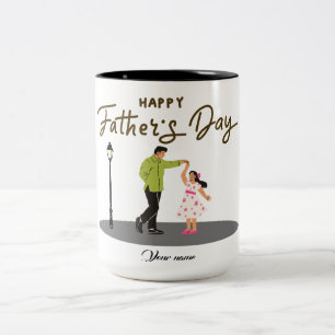 Fars dag-present till pappa Anpassad foto & namn Två-Tonad Mugg