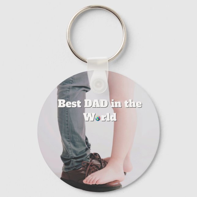 Fars dag-present till pappa - Bästa pappa i världe Nyckelring (Framsida)