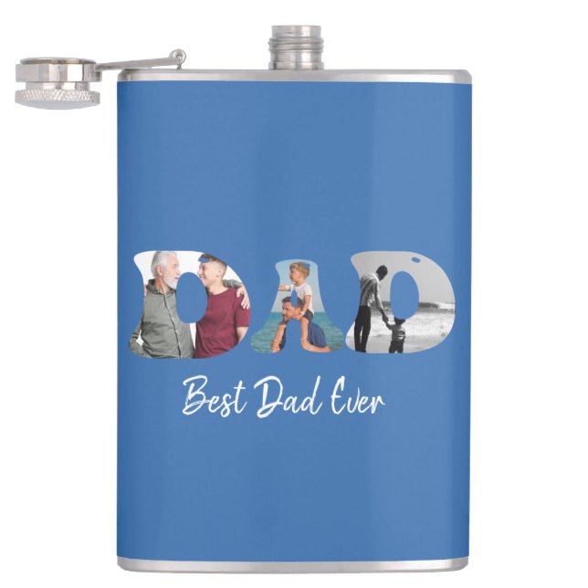 Fars dag-present till pappa - Bästa pappa någonsin Fickplunta (Öppnad)