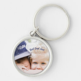 Fars dag-present till pappa - Bästa pappa någonsin Rund Silverfärgad Nyckelring